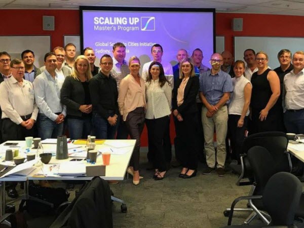 Team taking group picture after the training